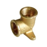 Gomito ottone 90' con flangia 2 fori ff 1/2'