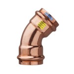 Curva rame pressare 45 gradi ff 16