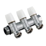 Tiemme collettore acs 3/4'G 4 vie 24x19(18) con rubinetti d'arresto maxima