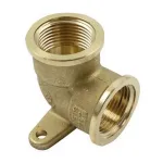 Tiemme curva ottone FF con flangia 3/4'